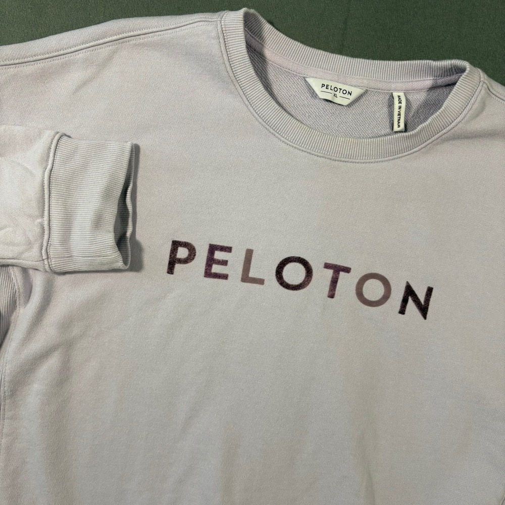Peloton Crop‎ Top Crewneck Pullover Sweatshirt Pink/Purple HO121 Womens X-Large